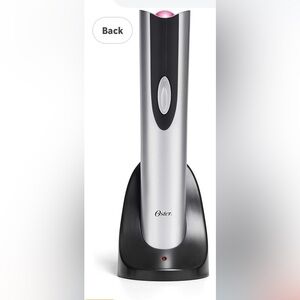 Oster Cordless Electric Wine Bottle Opener with Foil Cutter, Silver. New.